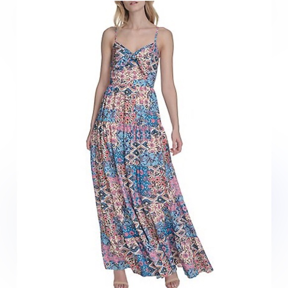 Eliza J Dresses & Skirts - Eliza J Mixed Print Floral Tiered Maxi Dress Size 14, NWT